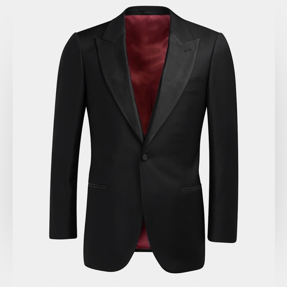 SuitSupply Vitale Barberis 40L Lazio Tuxedo Wool Silk Slim Fit Blazer Sport Coat
